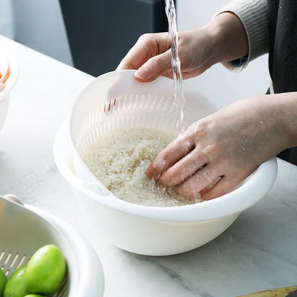 Kitchen Silicone Double Drain Basket