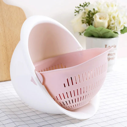 Kitchen Silicone Double Drain Basket