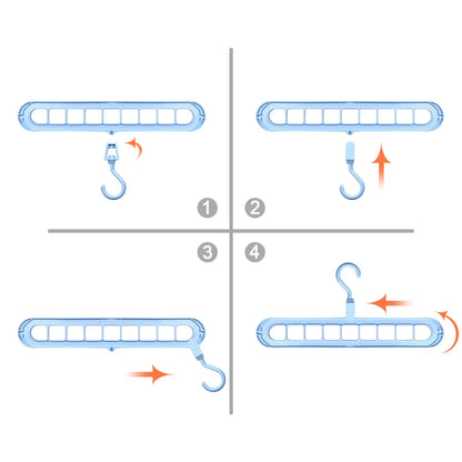 Foldable Magic Hanger with 9 Holes