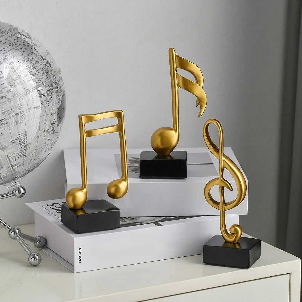 Golden Musical Note Sculpture