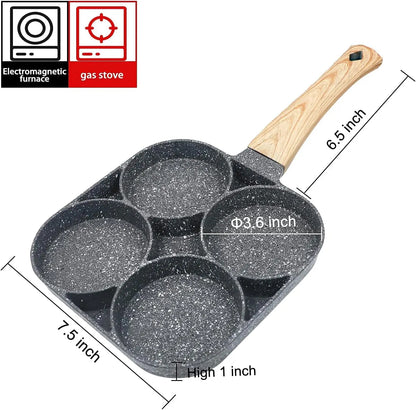 Frying pan with 4 holes