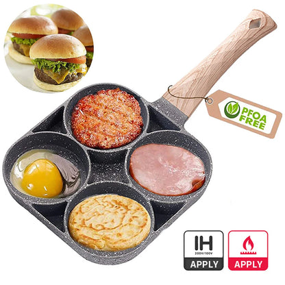 Frying pan with 4 holes