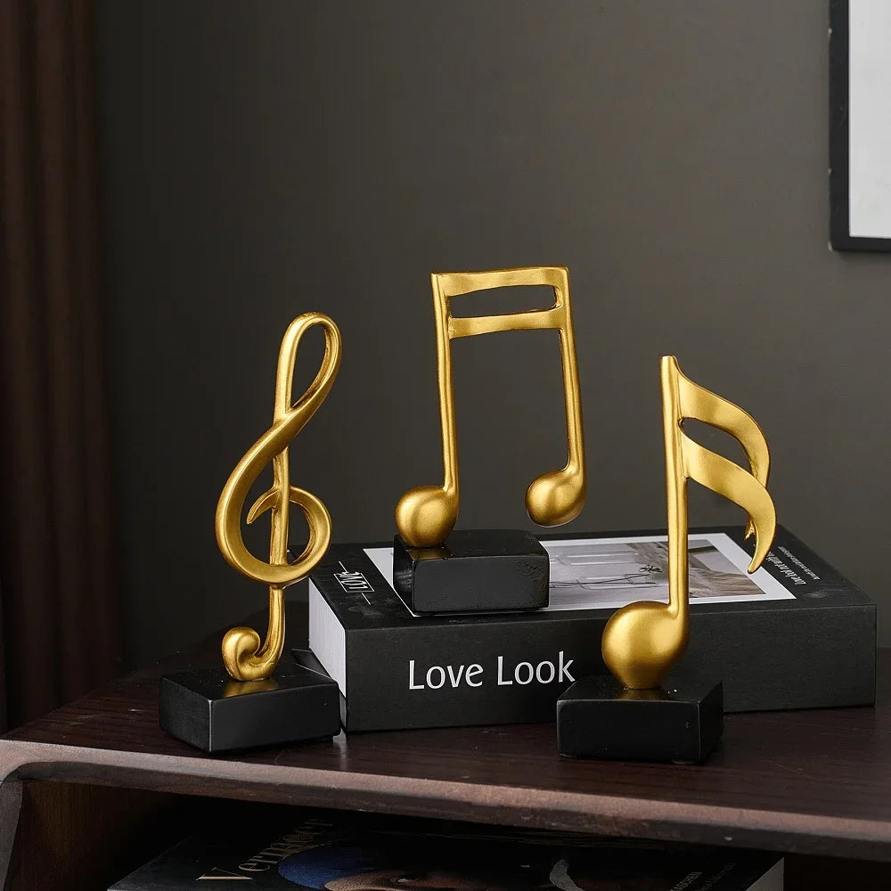 Golden Musical Note Sculpture