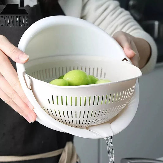 Kitchen Silicone Double Drain Basket